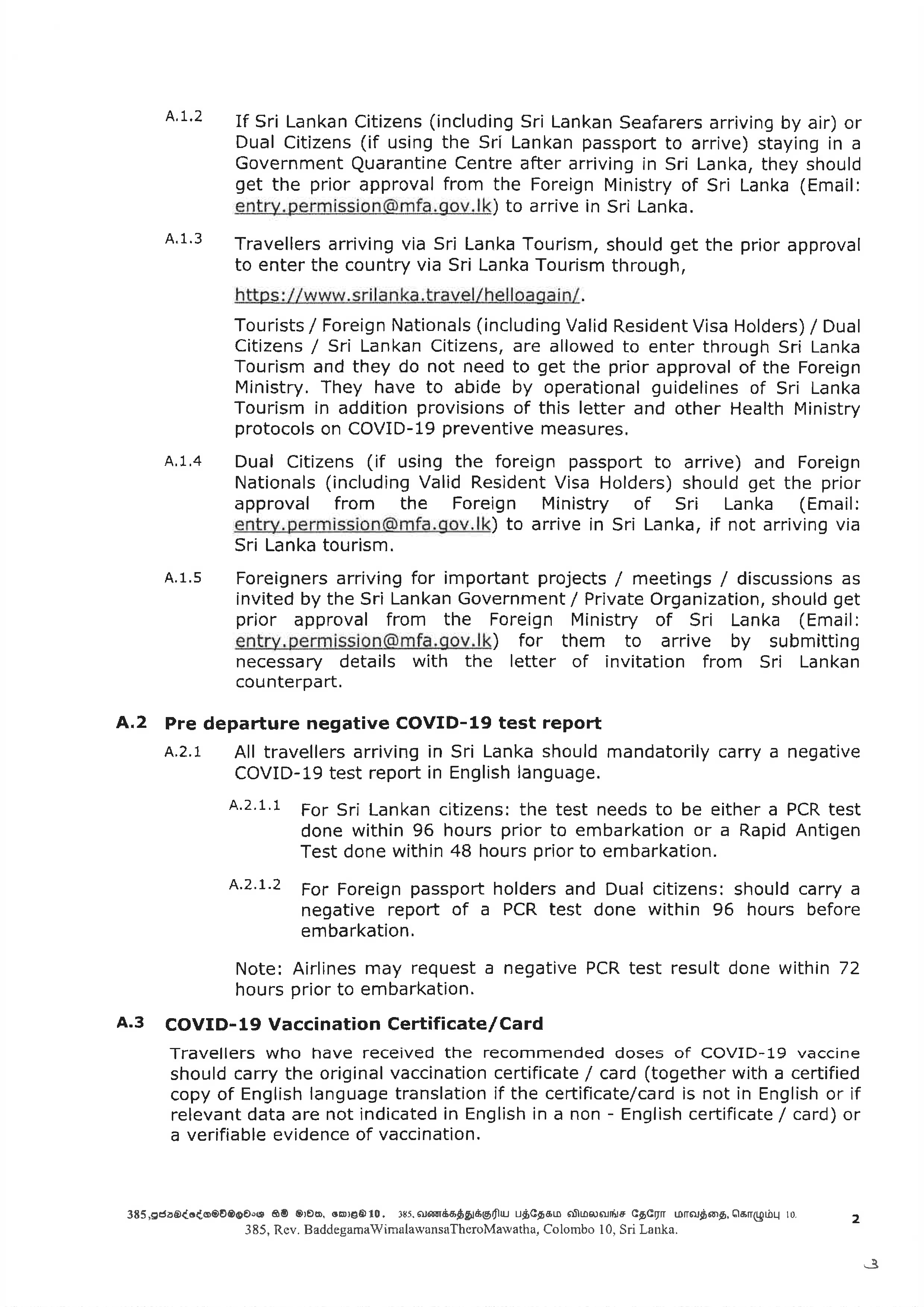 QUARANTINE MEASURES FOR TRAVELERS ARRIVING FROM OVERSEAS DURING THE PANDEMIC OF COVID 19